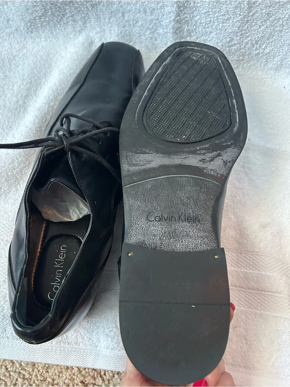 Calvin Klein Men's Black Leather Derby Dress Shoes
